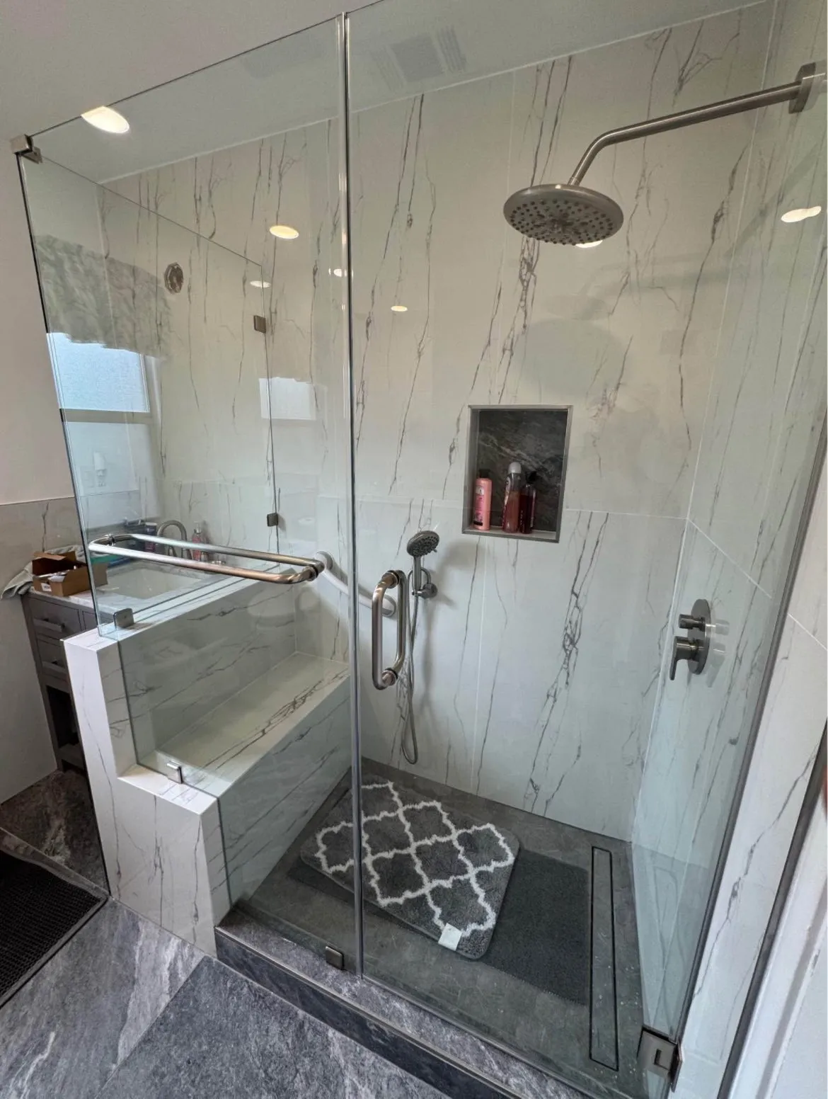 Shower glass enclosure installation by Glass Smith in the East Bay